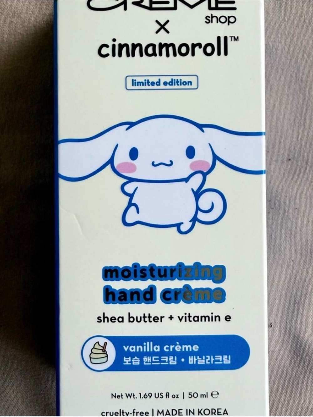 Sanrio Cinnamoroll Moisturizing Hand Crème — White & Blue with Pink Cheeks